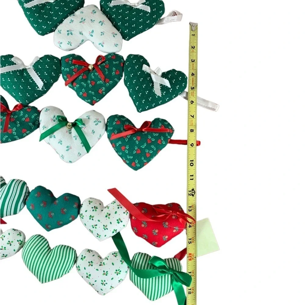 Vintage 90s Handmade Christmas Holiday Love Heart | Lot of - 16 ornaments